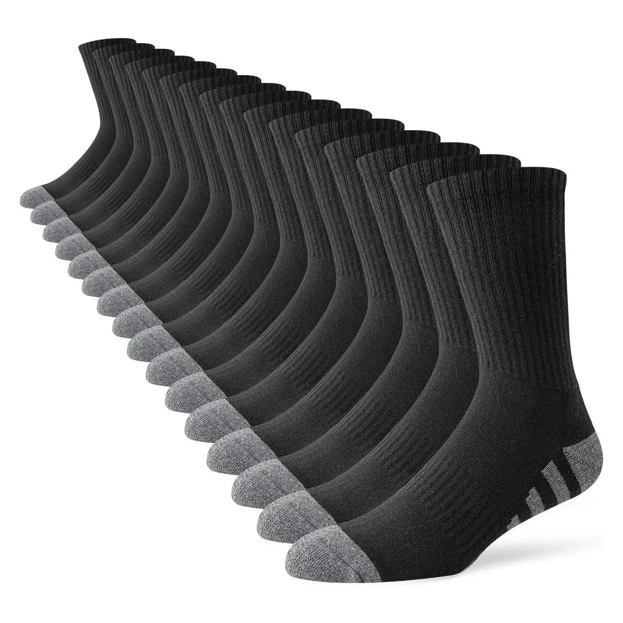 8 Pairs Men's Crew Cushioned Work Socks Long Athletic Running Workout Breathable SocksGift