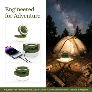 Multifunctional Solar Camping Electric Lantern-Fan - Rechargeable, Long-Lasting Outdoor Emergency Gear for Tents