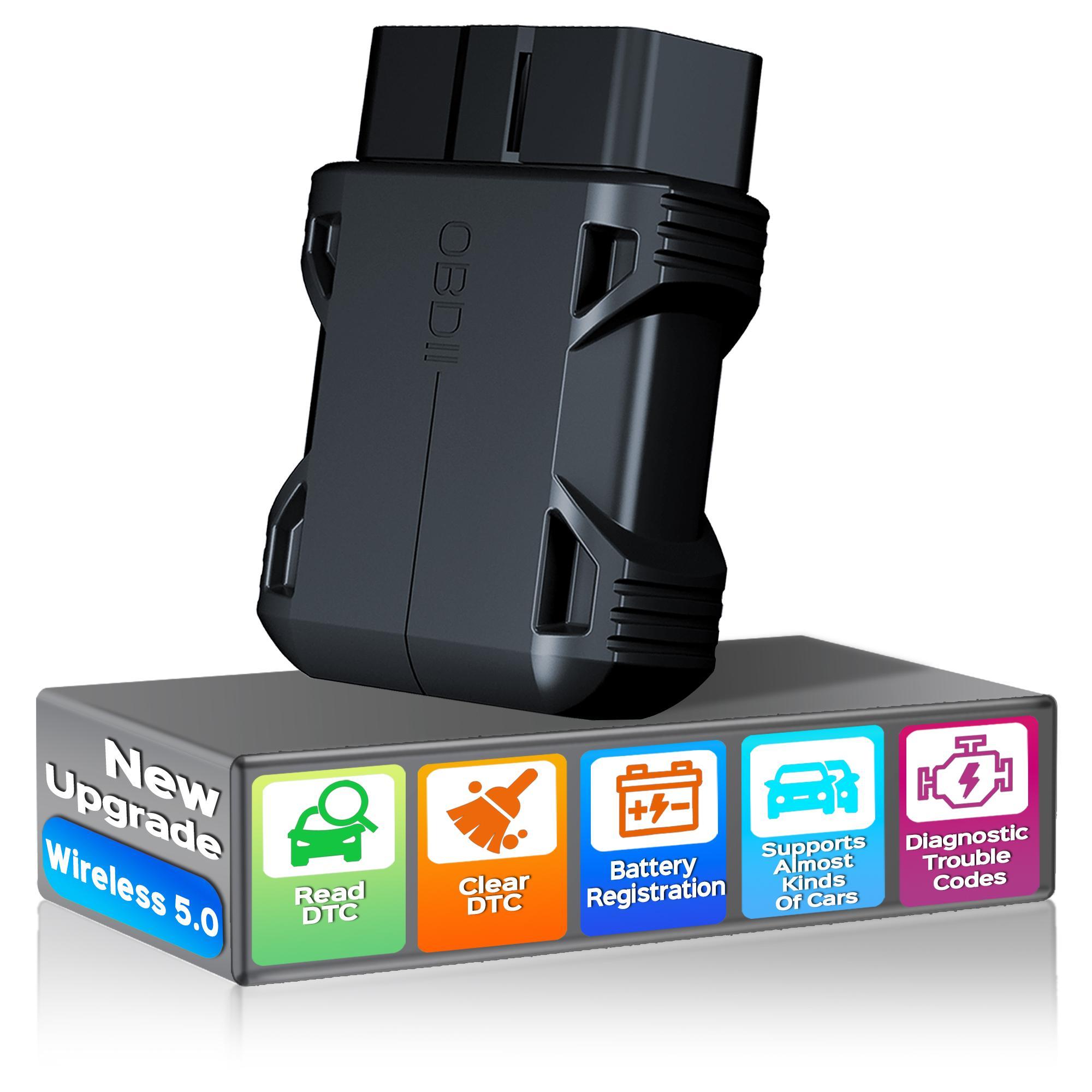 OBD2 Scanner Reader, Wireless Auto Diagnostic Scan Tool, Bluetooth-compatible 5.4 Car Check Engine Code Reader, Error Code Live Data Reset Tool, Automotive Diagnostic Scanner