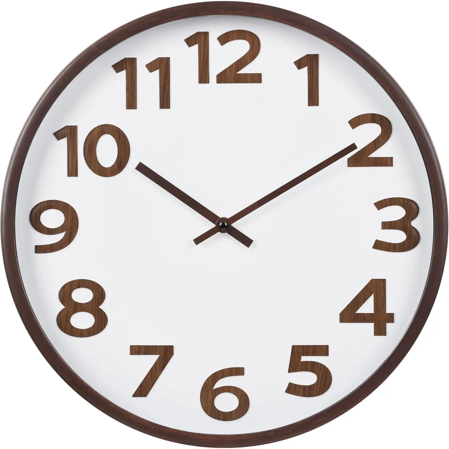 16 Inch Large Vintage Modern Wood Farmhouse Wall Clock Battery Operated for Kitchen Living Room Office Decor