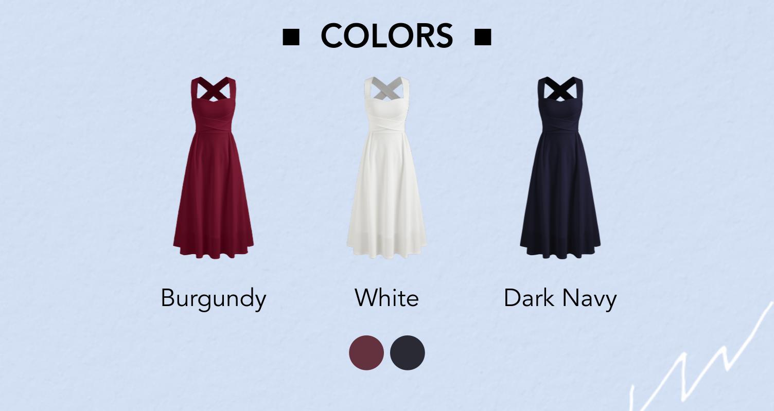 Cider [3 colors, size 0-10] Square Neck Solid Criss Cross Ruffle Midi Dress  SwimWeek - TikTok Shop