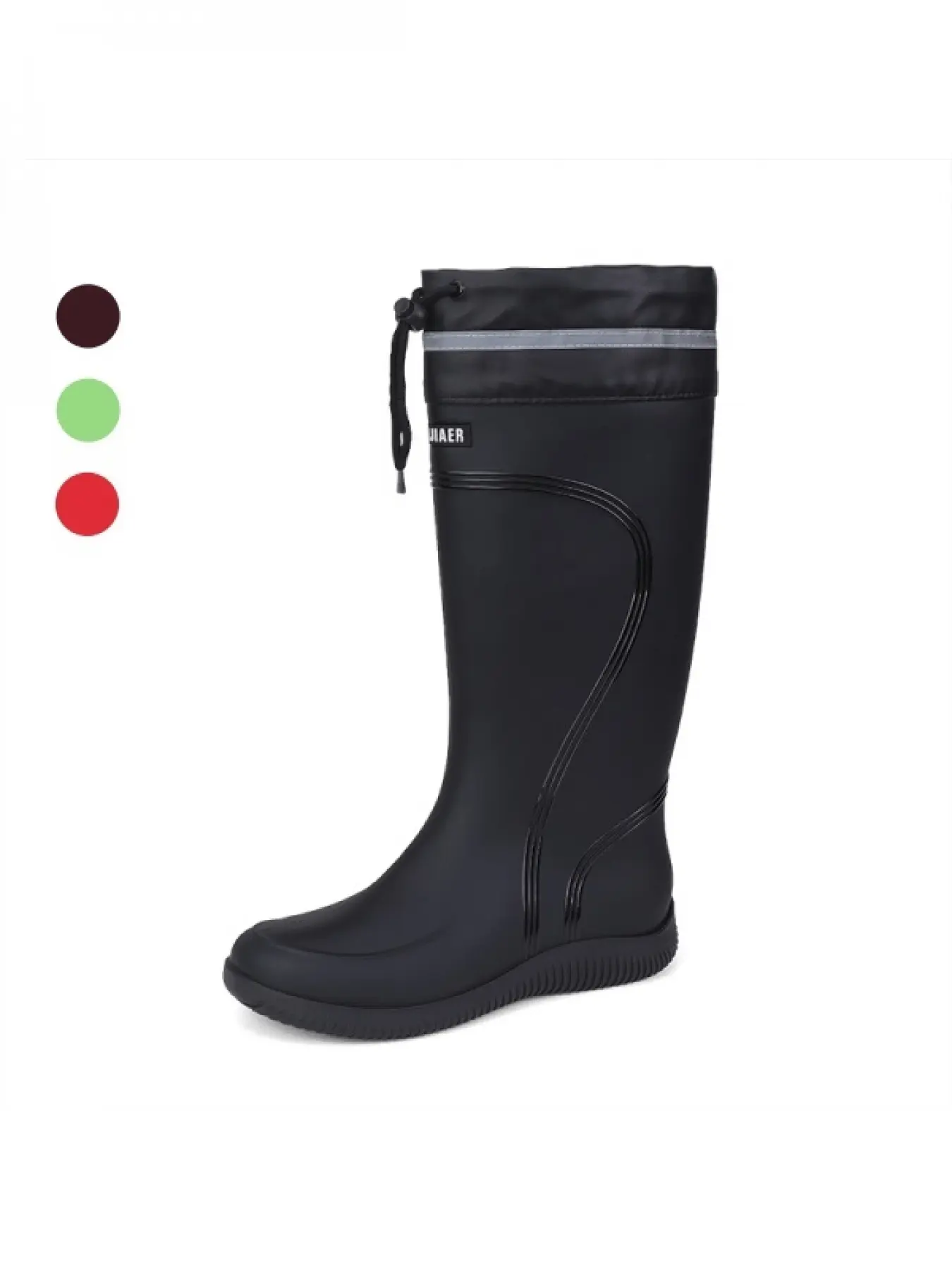 Unisex Simple Tall Waterproof Rain Boots, Anti-slip Wear-resistant Outdoor Footwear Water Shoes for Farm Work & Rainy Day Commutes