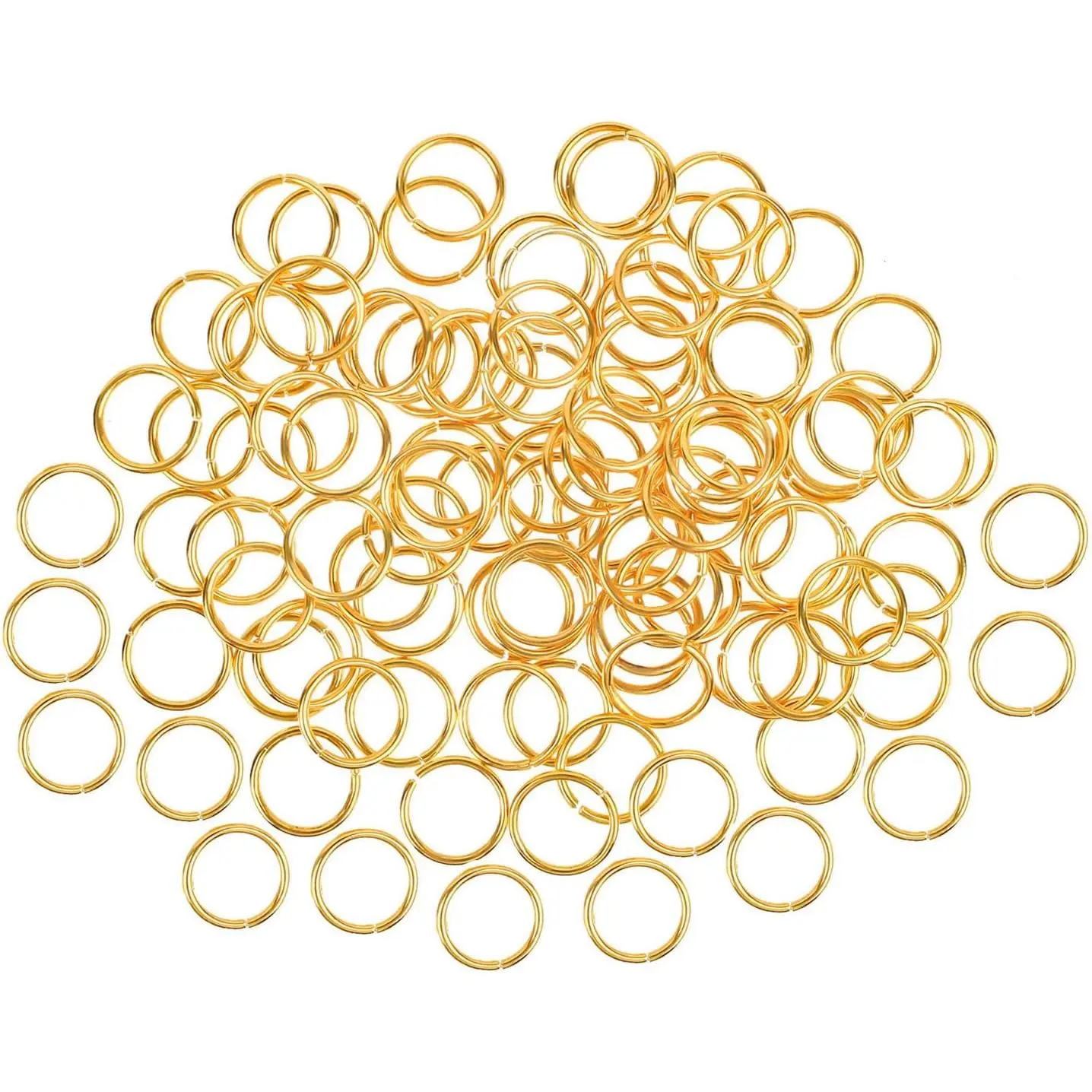 100 count 10mm Small Open Jump Ring Metal Split Rings for Crafts Making Wind Chimes Costuming Ornaments ()