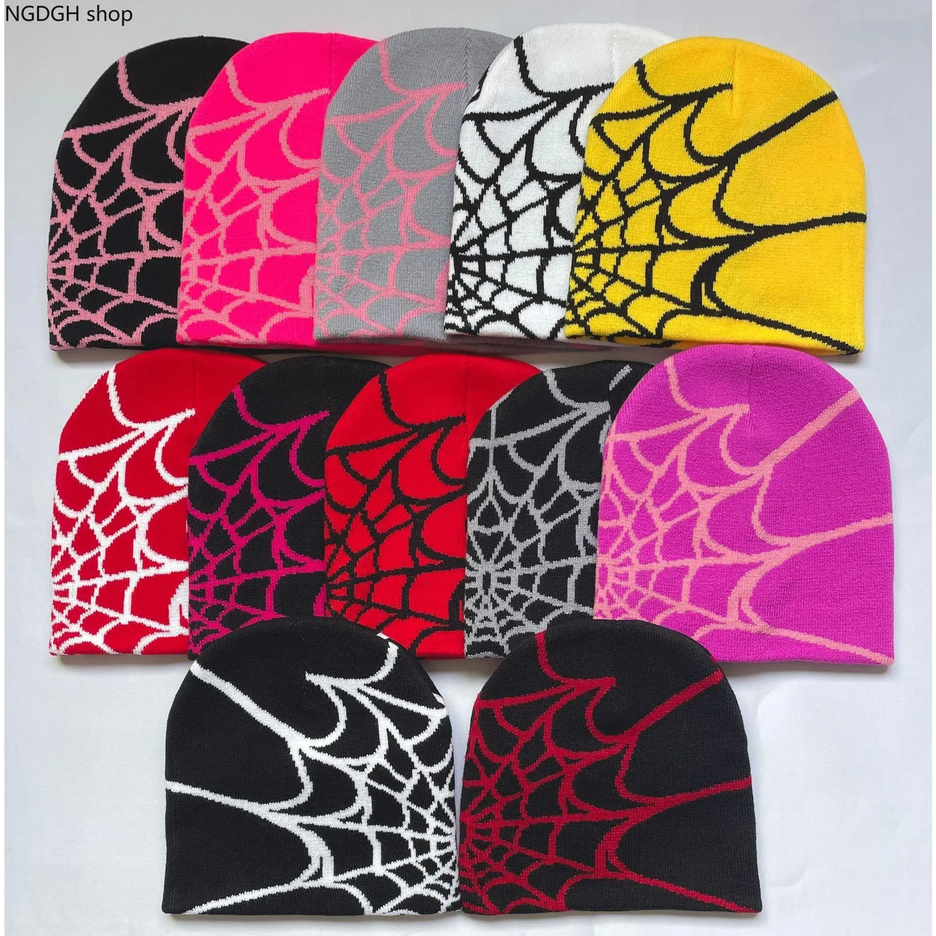 Unisex Soft Knit Beanie - Abstract Web Pattern, Streetwear Winter Cap for Everyday Sports & Outdoor Activities