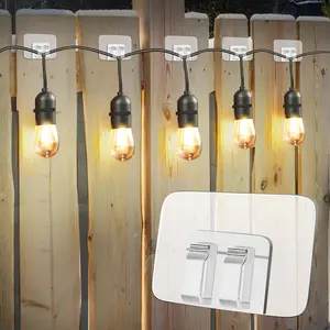 80Pcs Hooks for Outdoor String Lights Clips: Heavy Duty Cable Clips with Waterproof Adhesive Strips for Hanging Christmas Light - Outside UV-Resistant Clear Sticky Cord Holders Rope Organizerfidget toys