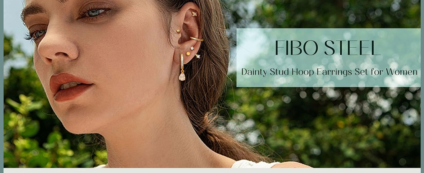 18pcs 18K Gold Plated Single Stainless Steel Flat Back Earrings Set for Women – Mix & Match Ear Piercing Jewelry Gifts (NOT Sold in Pairs)