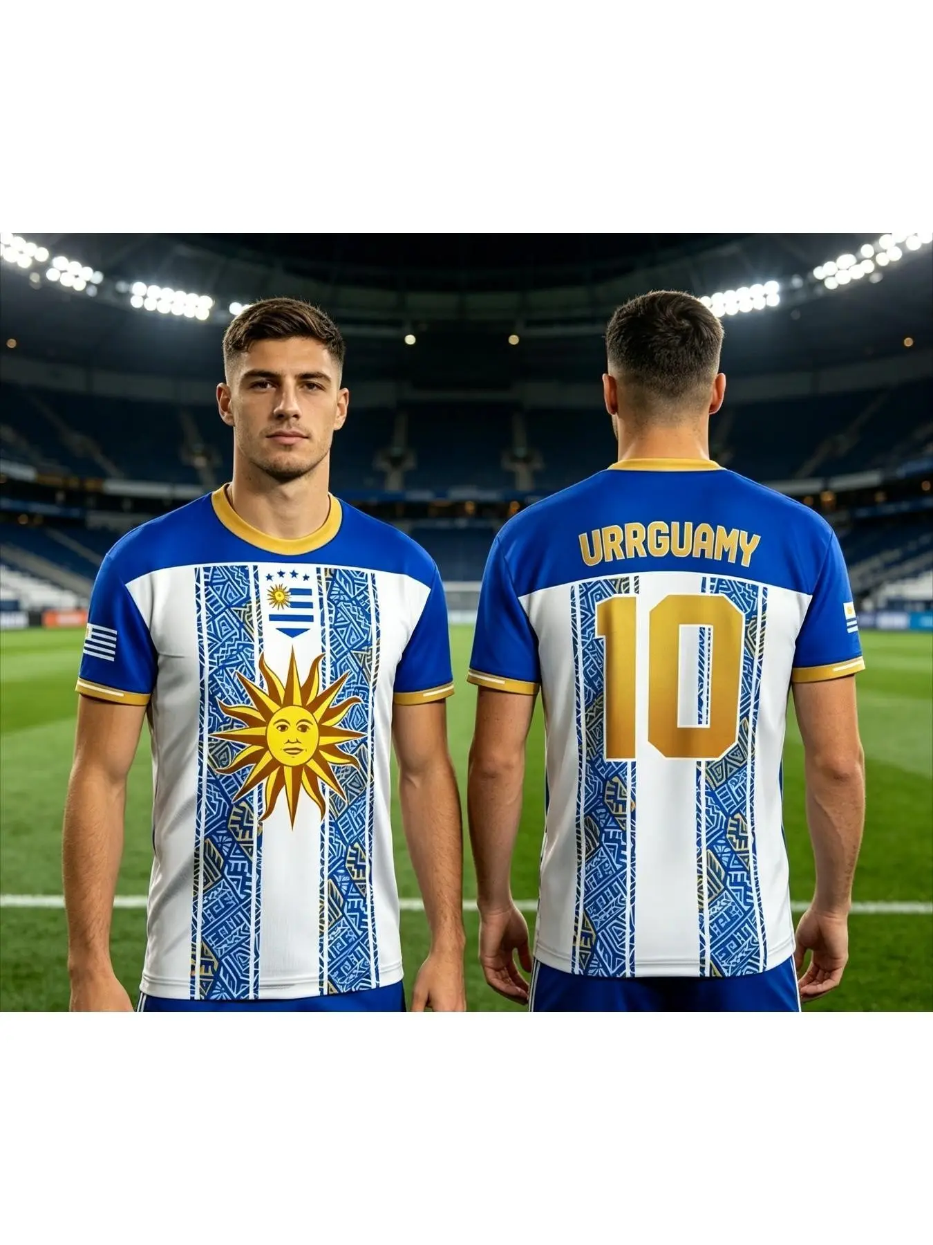 2026 New Uruguay 10 Jersey Men's Outdoor Sports Breathable Lightweight Player Fan Favorite T-Shirt, Casual Long Sleeve Loose Fit