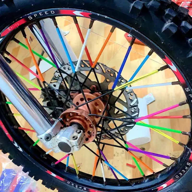 Off-Road Motorcycle Custom Parts Wheel HUB Colorful Spokes Dust Protection Decorative Strip, Off-Road Bike Decoration Strip