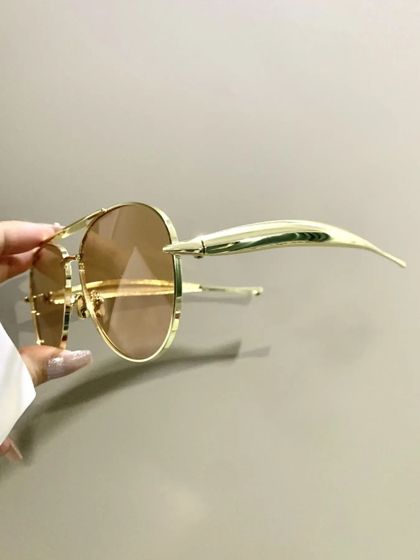 Doubled Beam Retro Frog Glasses, Fashionable Oversized Metal-Frame Eyeglasses, Novelty Frame Legs Eyewear for Men and Women