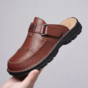 BDHJYDB New Thick-Soled Slippers for Men, Summer Half-Wrap Sandals, Beach Casual Slippers, Suitable for Holiday Use, Comfortable Insole Design, Suitable for Waterside Activities and Daily Wear