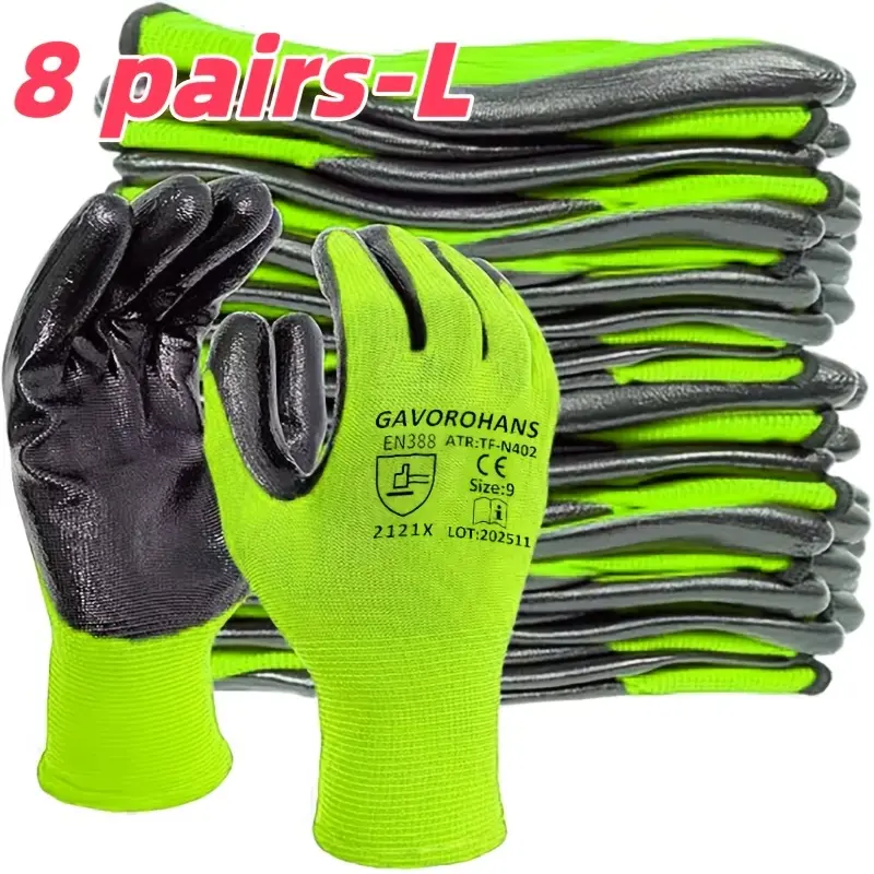 Work Gloves 4 Pairs/8 Pairs, Gardening Gloves, Garden Work Gloves, Suitable for Yard Cleanup and Similar Tasks