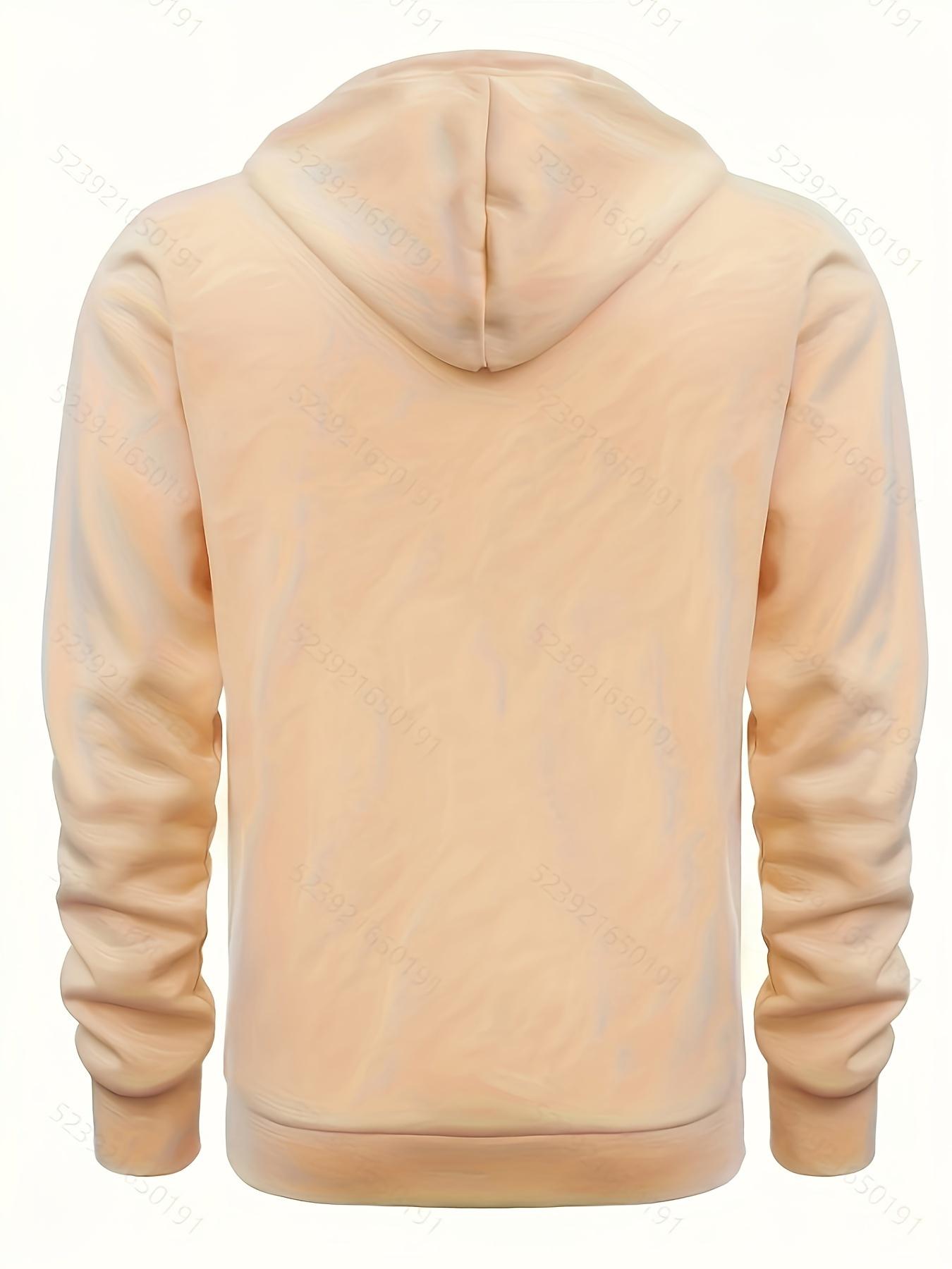 [Winter Warm Hoodie] Men's Heavyweight Hooded Sweatshirt - Winter Warm Pullover Hoodie, Casual Gym & Casual Attire, Machine Washable Solid Color Long Sleeve Hoodie for Men, Training & Outdoor Activities (Regular Fit, Autumn/Winter) - No Belt Loops/Ties