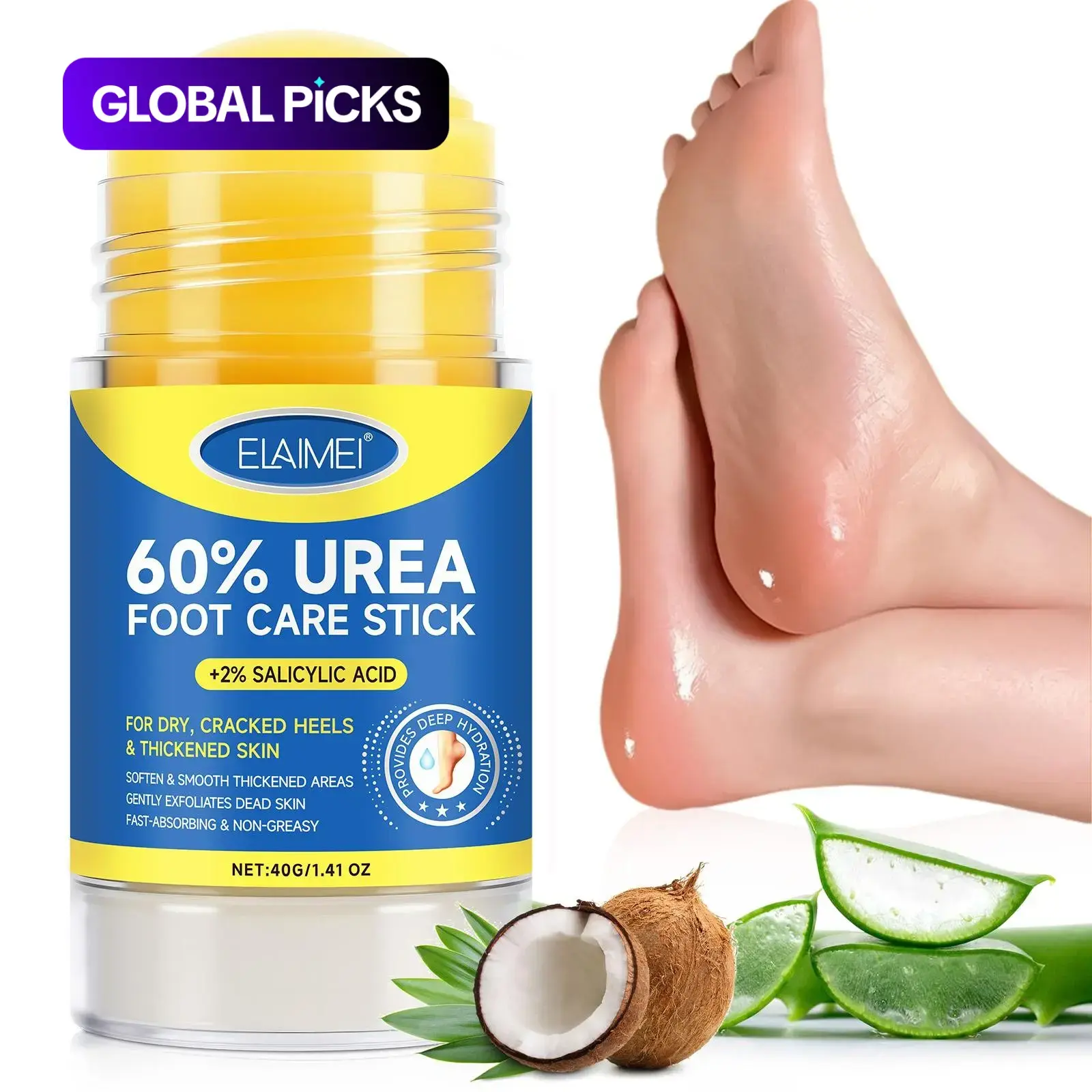 ELAIMEI Urea Care Stick, Hand and Foot Cream, Anti-Cracking Moisturizing Cream, Softening and Nourishing Foot Care for Dry, Cracked Feet, Helps Remove Dead Skin and Moisturize Dry Skin, Cracked Heel Balm