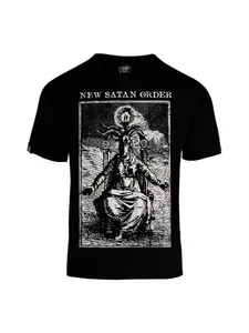 Men's Gothic Magic T-Shirt, Retro New Order Design, Baphomet Pattern, Inverted Star, Comfortable Loose Fit, Dark Aesthetic