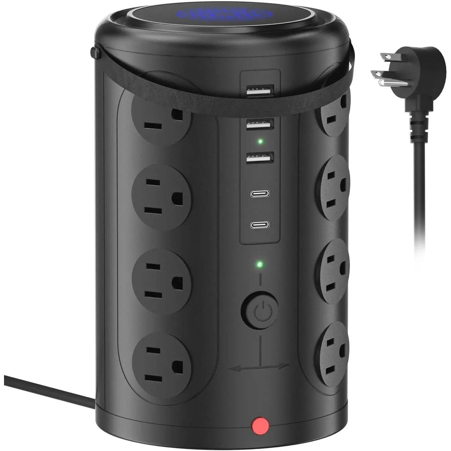 Tower Surge Protector Power Strip (16 AC Outlets + 5 USB Ports Including 2 Type-C), 5FT Extension Cord, 1800J Protector  Tower, Essential for /Office/Dorm