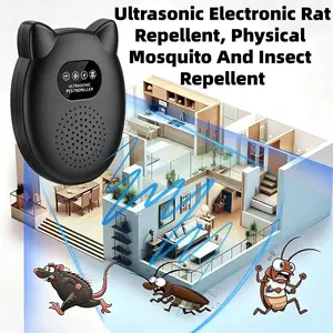 Ultrasonic Electronic Rat Repellent, Effective Pest Control for Mosquitoes, Cockroaches, Rats, Ants, Spiders, Ideal for Homes, Kitchens, Offices