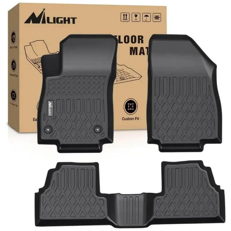 Nilight Recyclable TPE Synthetic Car Floor Mats for 2014-2023 Chevy Trax/2013-2023 Buick Encore, Chevy/Buick Vehicle-Specific Fit, Waterproof, Nonslip, Easy to Clean, Debris Trap, All Weather Interior Care Mats