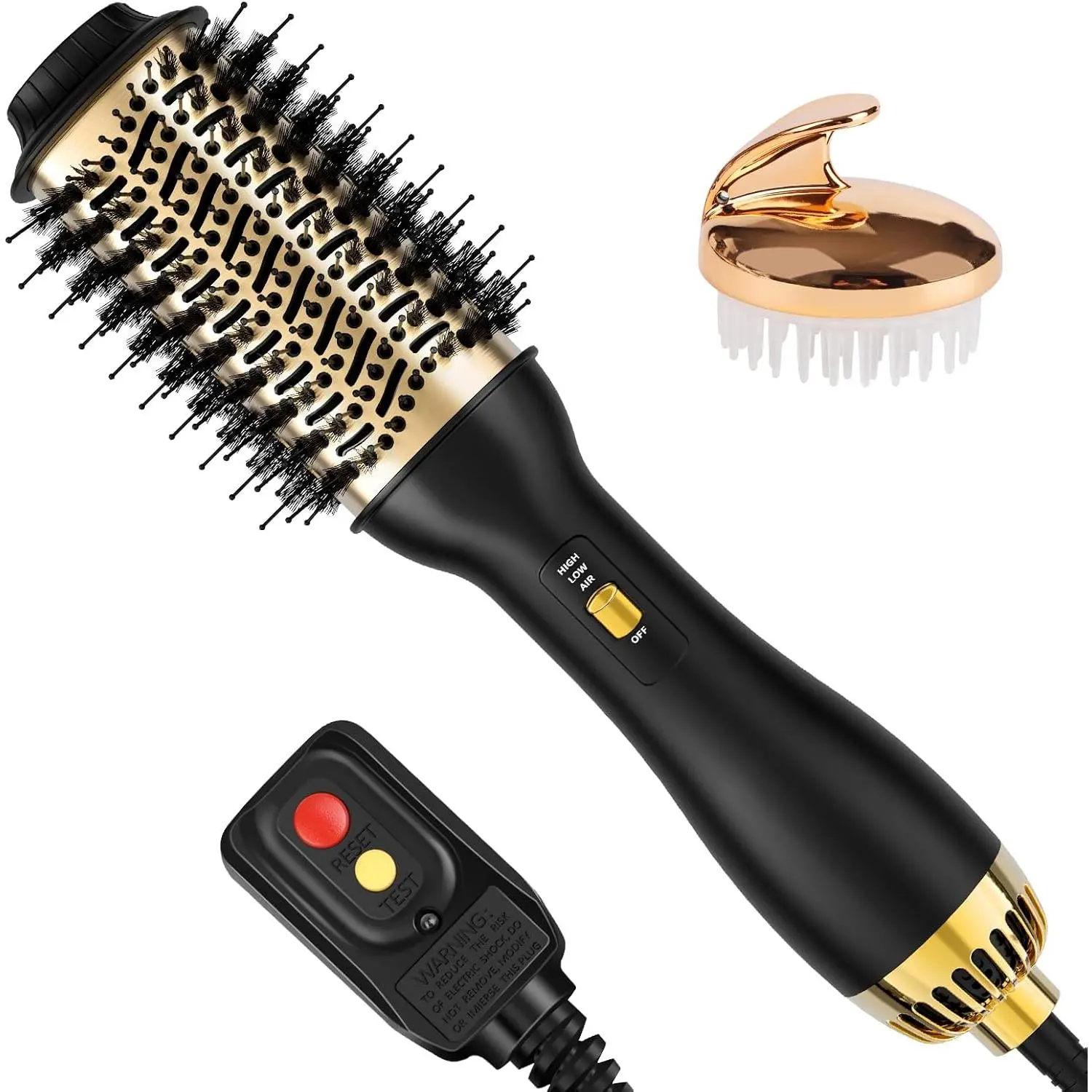 4-in-1 Multi-Functional Styler Hot Air Brush with Oval Barrel - Salon-Grade Bathroom Styling Tool for All Hair Types