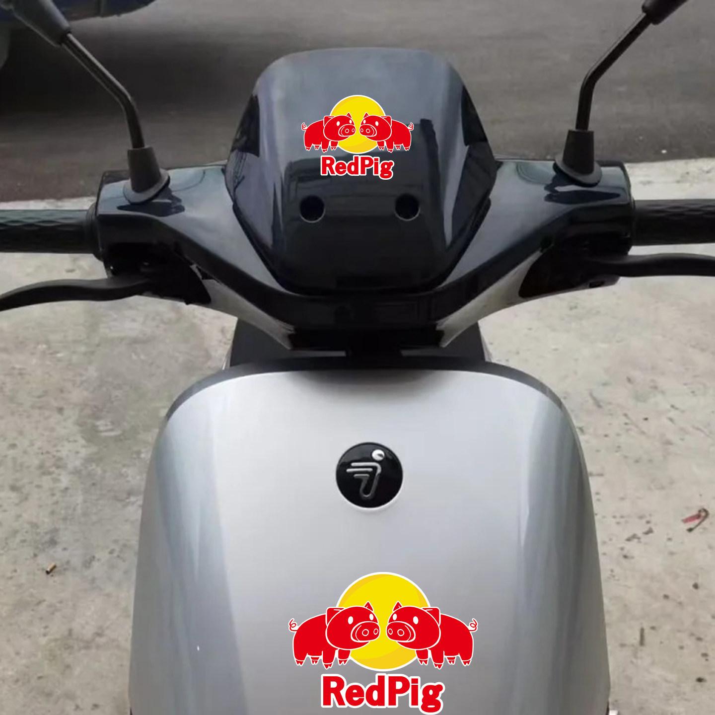 Red Pig Funny Car Sticker  Waterproof Decal for Electric Motorcycle Bike Helmet DIY Decor