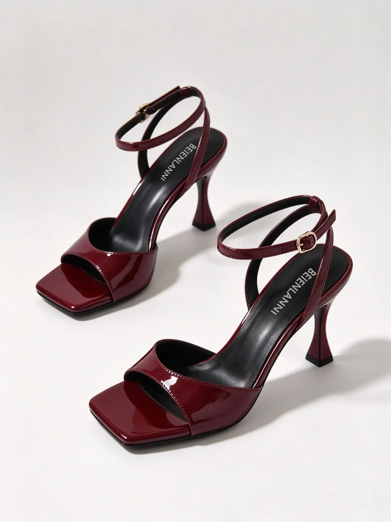 Elegant Women's Heeled Mules, Breathable Straps, Suitable for Weddings, Parties, Office, Summer Fashion Shoes, PU Leather Sandals