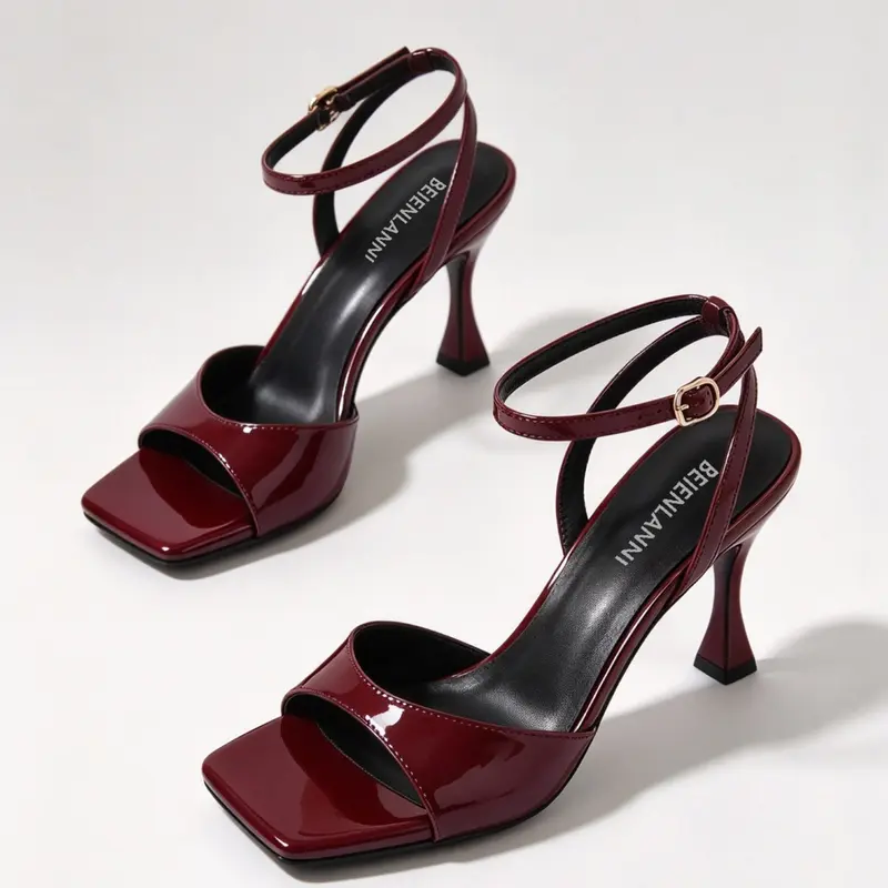 Women's Low Heel Shoes, Strap Design, Square Toe, Ankle Strap, Shock Absorbing, Breathable, Elegant, All Seasons, Party, Graduation