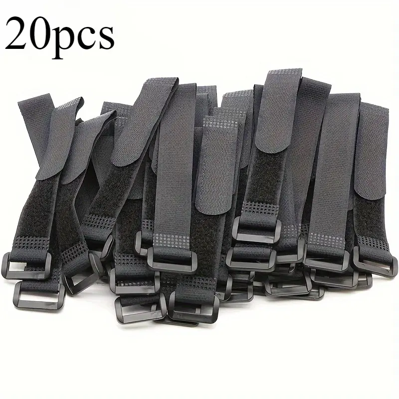 20pcs high-strength hook and loop fasteners - multi-purpose self-adhesive tape, durable and suitable for DIY, crafts, and organization -1 inch wide reusable strip (black)