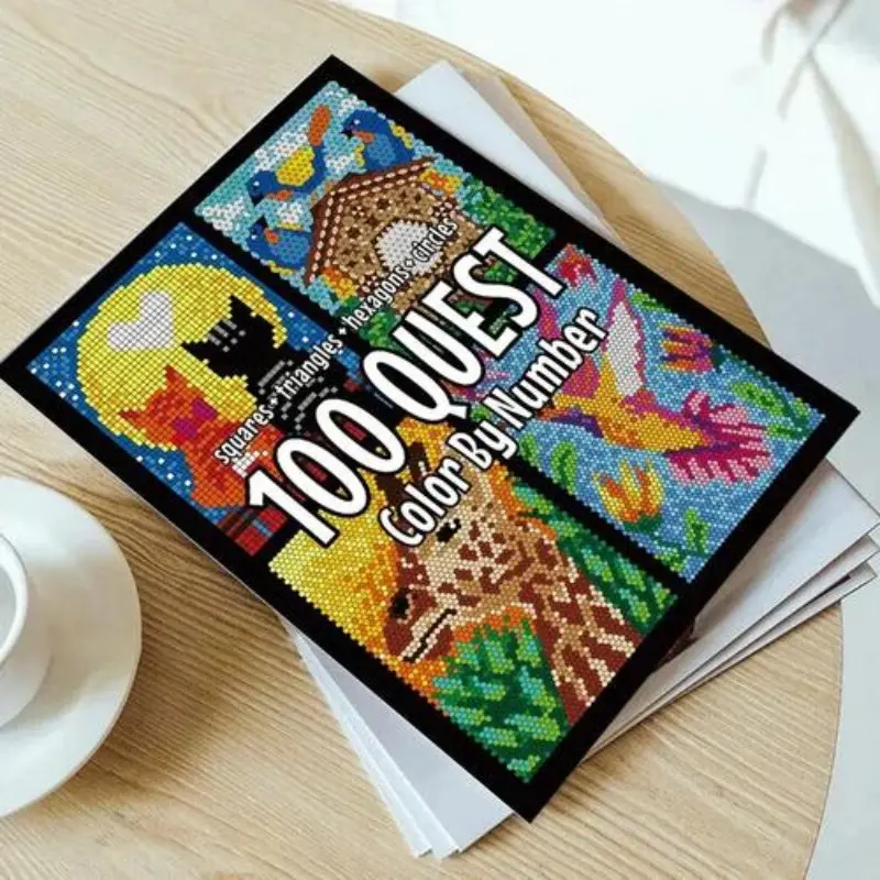 204 Pages Number Coloring Book With 100 Fun Creative Challenges, Painting Book For Adults And Kids