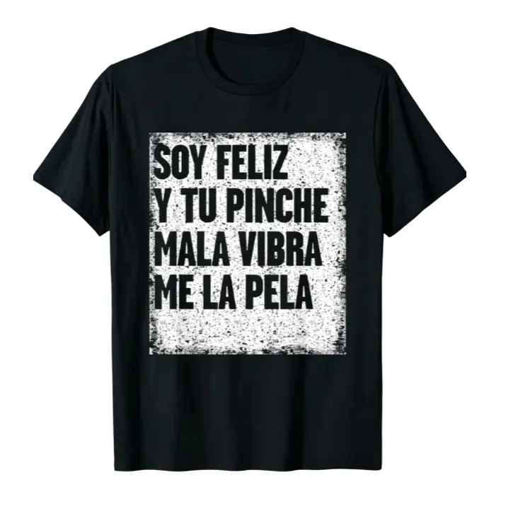 Women's Distressed Vintage Spanish Quote Box Text Graphic Print Short-Sleeve Round-Neck T-Shirt - 100% Pure Cotton Fabric, Unisex Relaxed Fit, Soft Breathable Casual Tops for Summer Vacation, Shortsleeve
