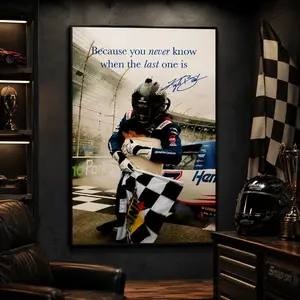 Kyle Busch NASCAR Victory Canvas |   Racing Quote Decor for Man Cave & Garage, Racing Car Canvas Wall Art Print, Motorsports Poster, Speed Champion Inspirational Wall Decor for Bedroom Office Dorm Workshop, Gift for Racing Fans