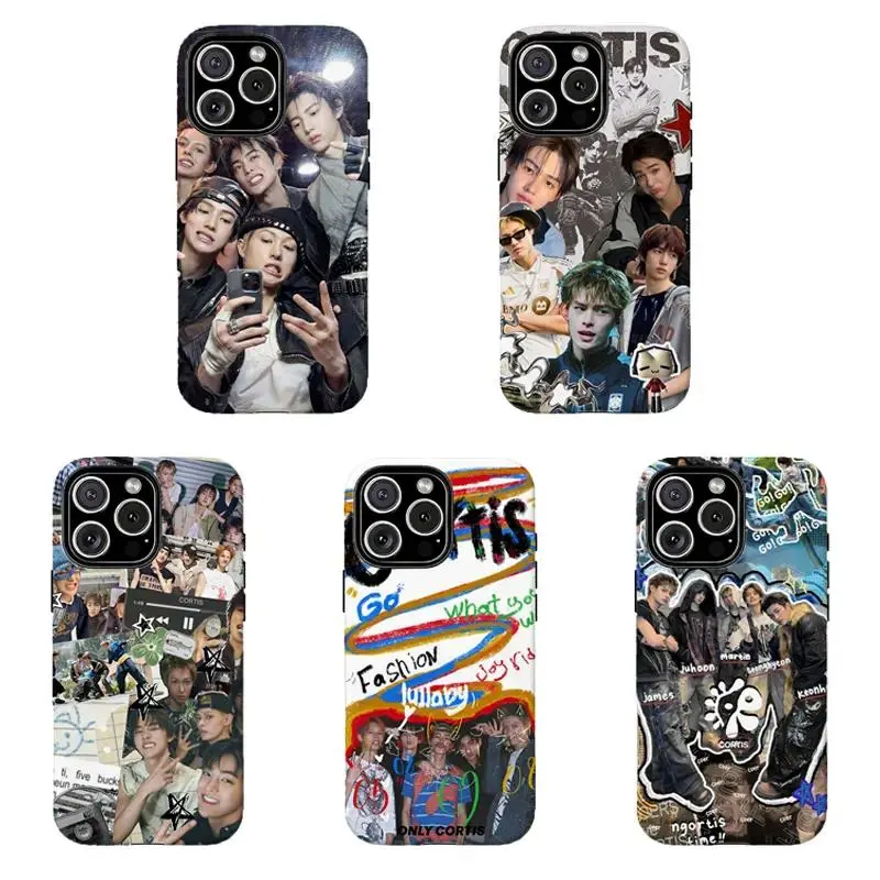Patterned Polycarbonate Kpop Smartphone Case - Streetwear Style Precise-Fit Protective Cover for iPhone 11-17 Pro Max/Plus, Samsung Galaxy S23-25, Beveled Edges