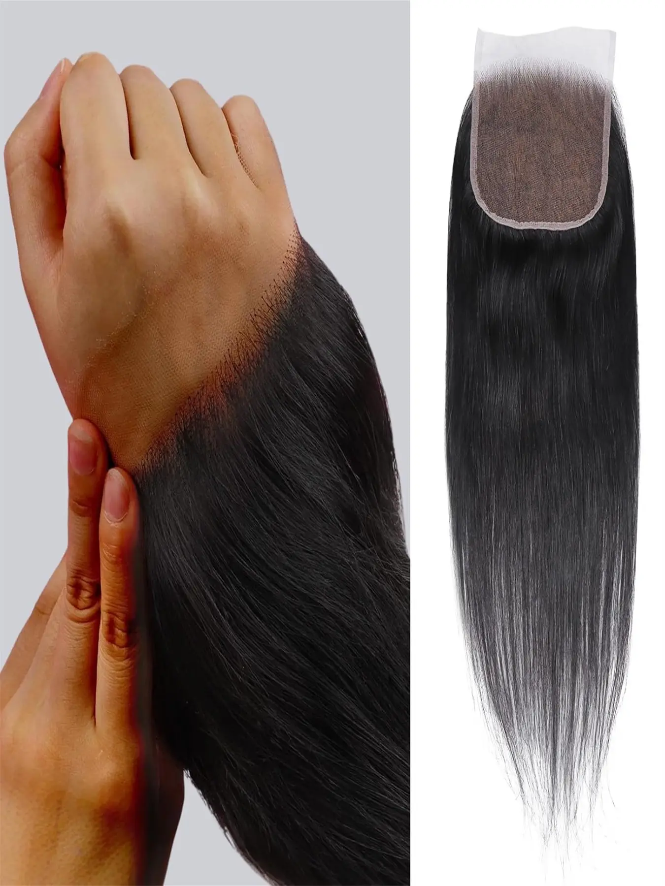 Hd Closure 5x5 Straight Closure 5x5 Transparent Lace 12A Virgin Remy Human Hair Frontal Pre Plucked With Baby Hair Natural Hairline