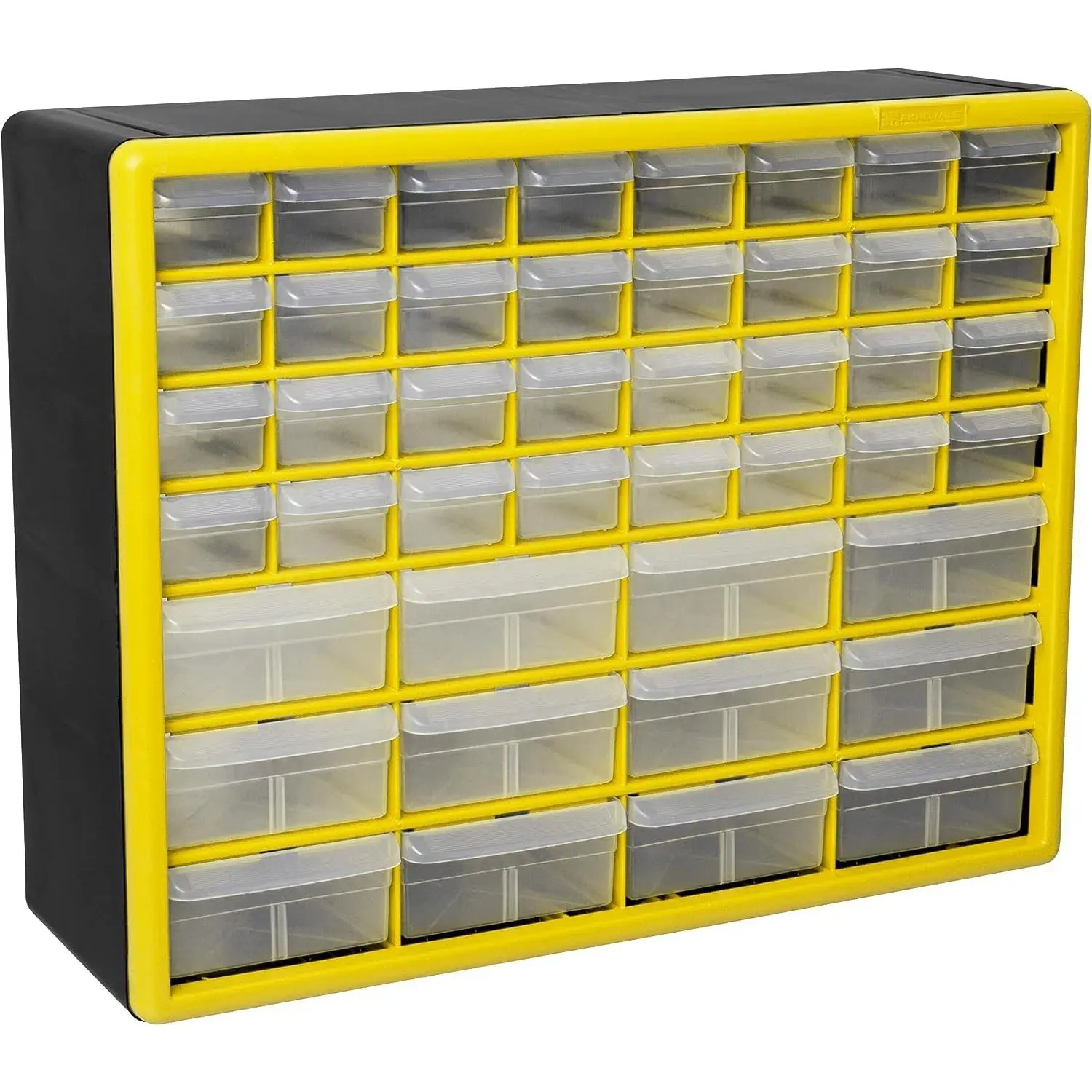 44-Drawer Drawer Cabinet for Organization, Bead Organizer, Building Bricks, Teacher Toolbox, Makeup Organizer, 20" W x 6" D x 16" H, 10144 Yellow