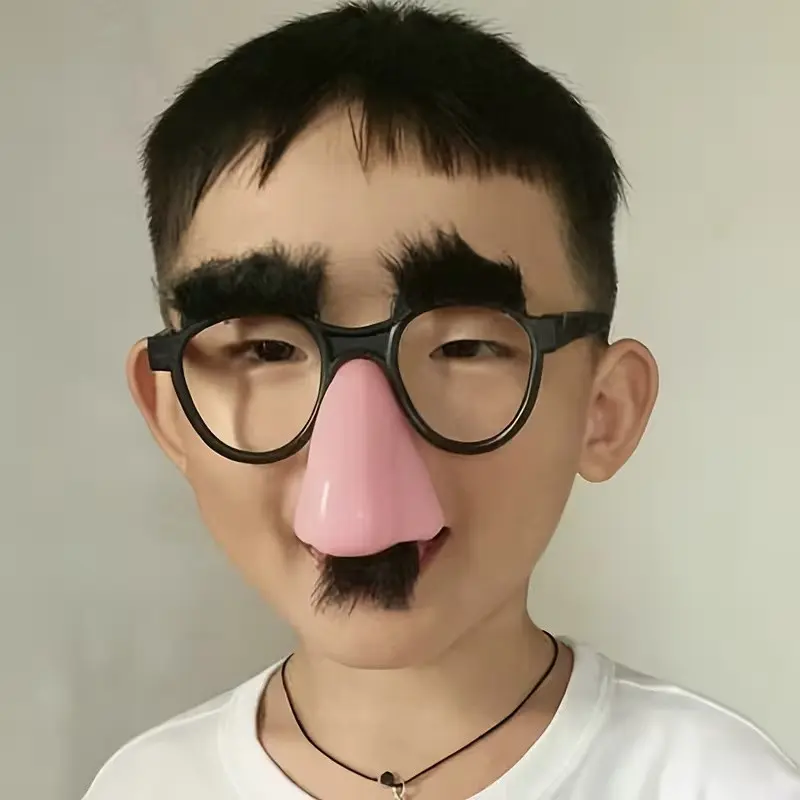 Funny Clown Glasses with Big Nose and Mustache, Ready-To-Wear Costume Accessory, Perfect for Parties, Role Play, Theme Events, Unique Nose Design