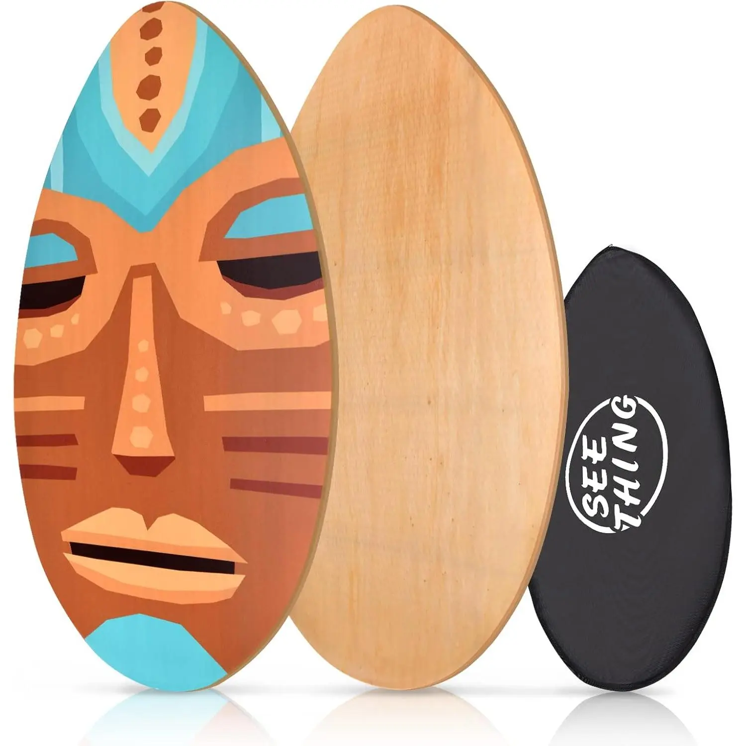 35 Inch Skimboard with High Gloss Coat Wood Skim Board for Beginners Kids Teenagers Adults and All Skimming