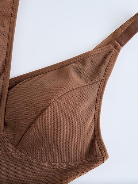 Women's Sheer Mesh Bodysuit High Elastic Breathable Fabric V Neck Full Body Shaping Underwear, Casual All Season Wear, Shapewear