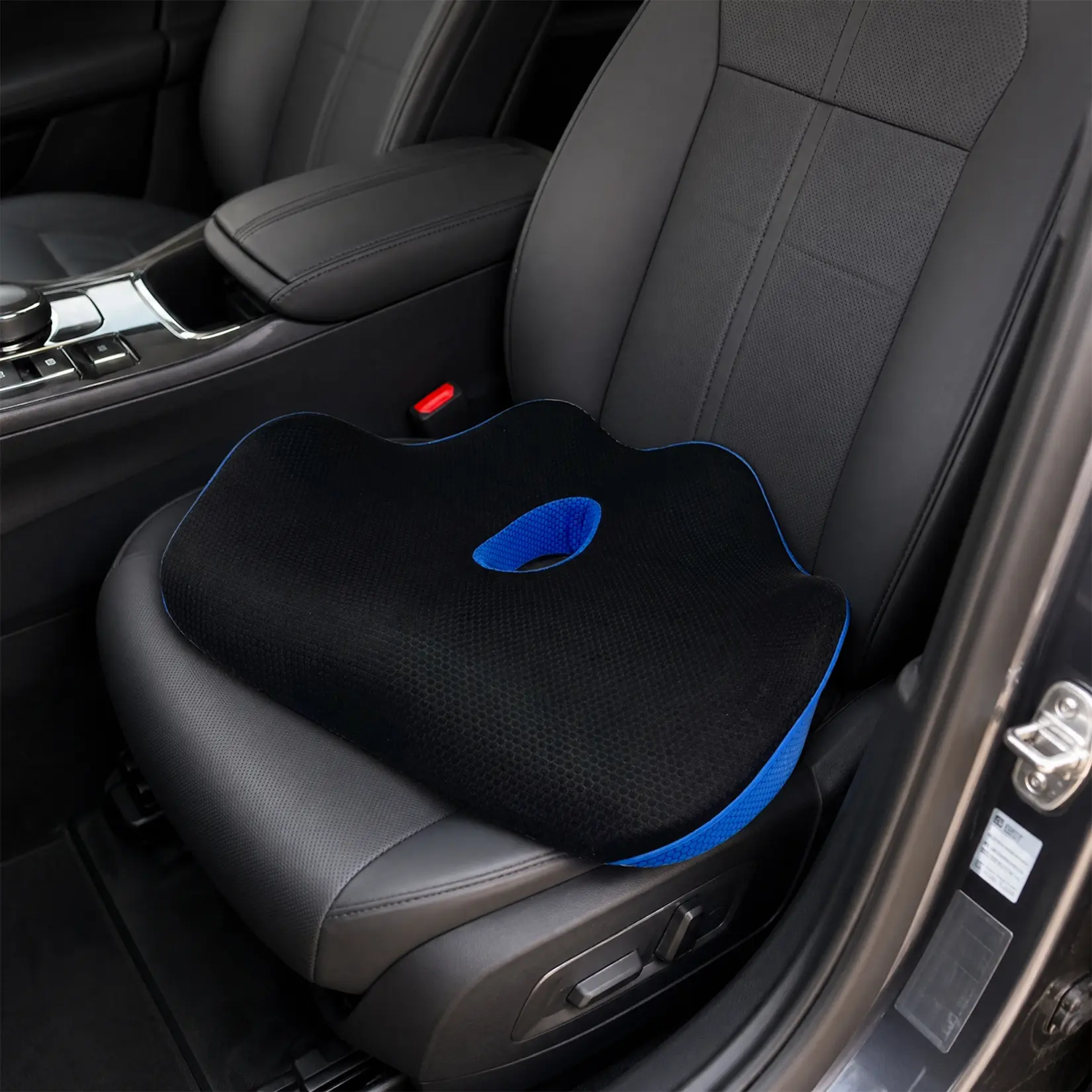 Ergonomic W-Shaped Memory Foam Office Chair Cushion, Pressure Relief & Posture Improvement, Non-Slip Durable Lightweight Pad with Lumbar and Hip Support, Suitable for Desk, Home, Car and Travel