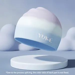 Professional Silicone Swimming Cap - High Quality, Chlorine , Suitable for Swimming and Surfing, Unisex, Colorful Stripe Design, Hand Wash Only, Surfing Accessory, Vibrant Swimwear