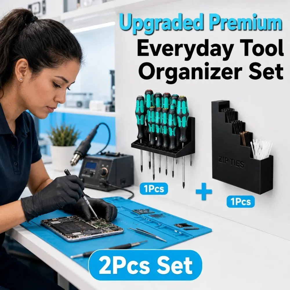 2Pcs Wall Mount Zip Tie and Screwdriver Organizer, Space-Saving Garage Workshop Tool Storage Rack, Durable Easy-Access Home Organizer, Summer Winter Must-Have, Christmas Halloween Birthday Mother's/Father's Day Gift for Mom Wife Girlfriend & Dad