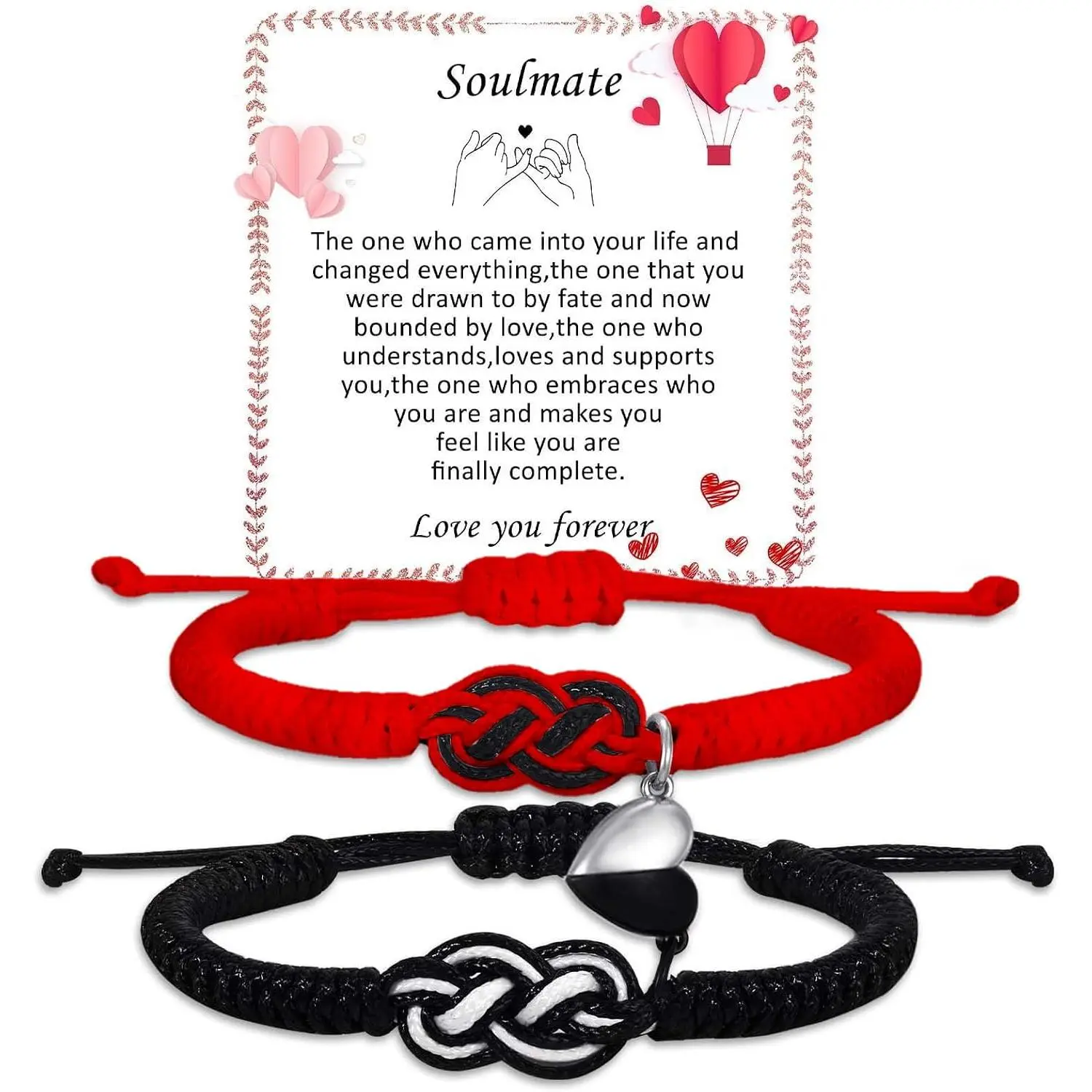 Matching Bracelet for Couples Adjustable Rope Bracelets for Couples,Tibetan  Lucky Bracelet for Boyfriend Soulmate Girlfriend