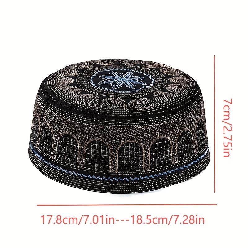 A 4pcs Set Of Kufi Hats In Yellow, White, Black, And Blue for The Month Of Ramadan And Eid Celebrations In Saudi Arabia.