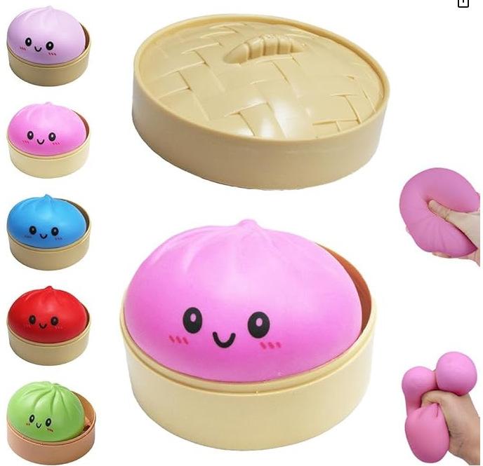 Dumpling Squishies carry around soft non-stick hand squeeze pull back decompression toy