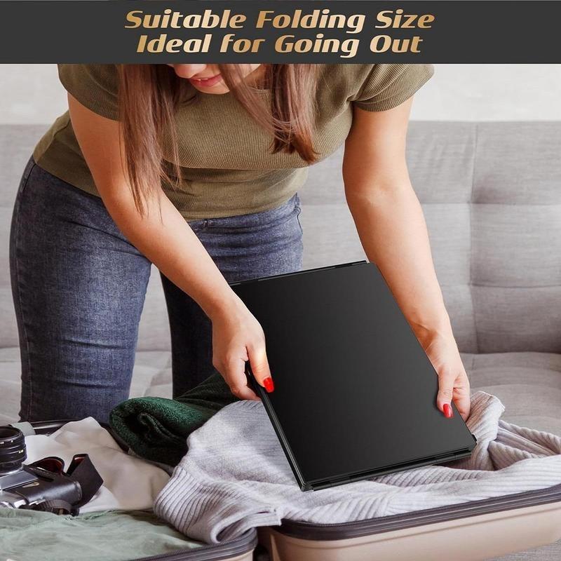 Portable 3-way Mirror, Adjustable Trifold Mirror, 1 Box 360 Degree Adjustable Hairdressing Mirror, Professional Makeup Mirror, Folding Mirror for Men and Women