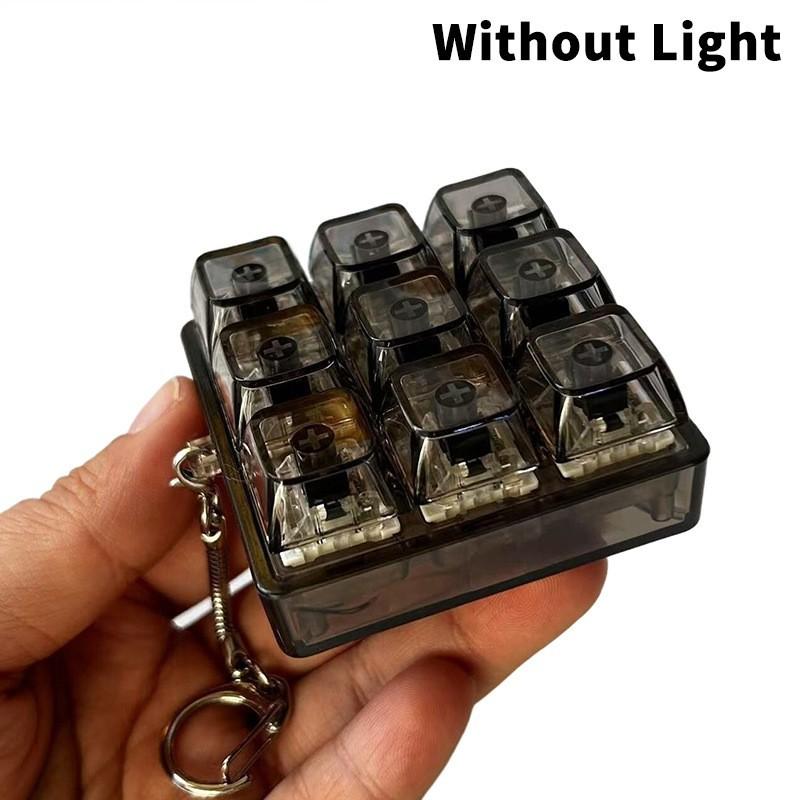 keyboard fidget clicker keys decompression toy keychain pendant