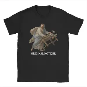 Funny Jesus Flipping Tables Religious Graphic Tee, Vintage Y2K Streetwear Oversized Loose Summer Top, Soft Breathable Cotton Blend Lightweight Crew Neck Short Sleeve, Perfect Gift for Men Women