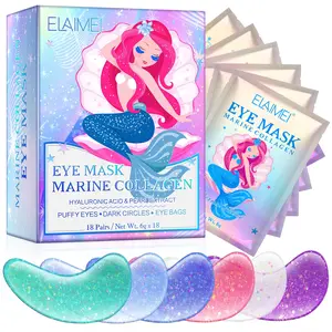 ELAIMEI Collagen Gel Eye Masks, 18 pieces per box; collagen peptide eye masks; anti-wrinkle and smile line eye masks; designed for facial use; eye masks that reduce fine lines and under-eye bags; a must-have travel item for women and a self-care gift