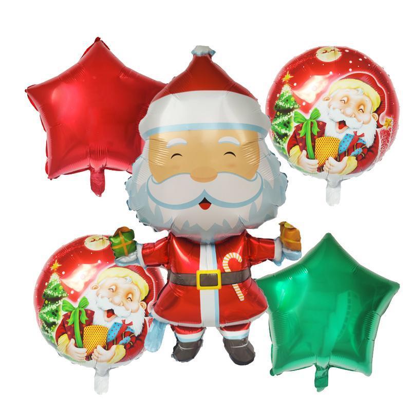 5pcs Merry Christmas Balloons Decoration Cute Snowman Santa Xmas Tree Balloon For New Year 2025 Home Ornaments Globos Noel Gifts