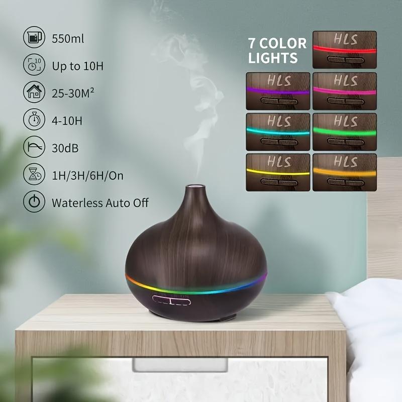 1pc 18.6 Oz Large Capacity Essential Oil Aroma Diffuser Humidifier, Waterless Fragrance Oil Diffuser with Timer, Electric Ultrasonic Anxiety Humidifier, Flower Humidifier & Air Purifier, d is ff user