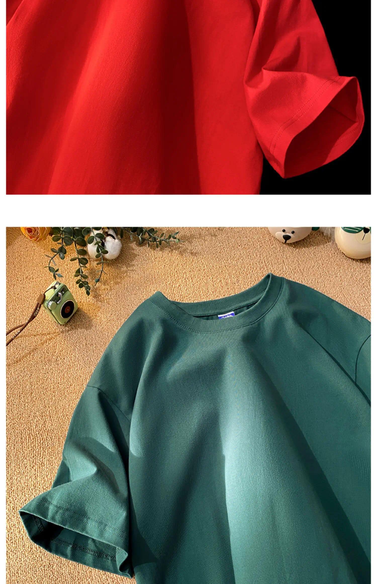 New Summer Solid Color Loose Short Sleeve T-shirt Pure 100%Cotton T-shirt Men and women Casual Oversize O-neck Tees Male Tops Men Clothing