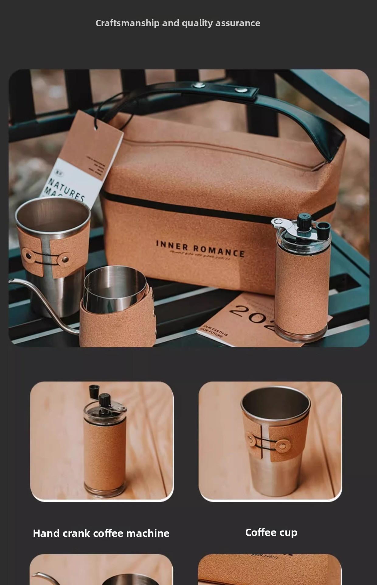 4-piece outdoor portable coffee tool set, customizable as a gift, Medela color series hand-brew coffee pot business gift set