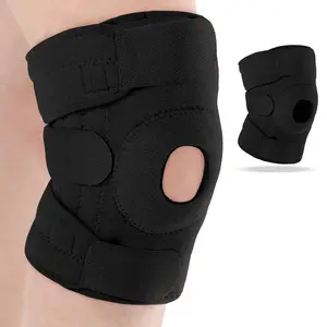 Foilswirl 1 Pcs Kids Knee Brace with Side Stabilizers Patella Gel Pads Adjustable Straps Youth Child Knee Brace Support for Meniscus Tear Sports, Meniscus Tear (Black)